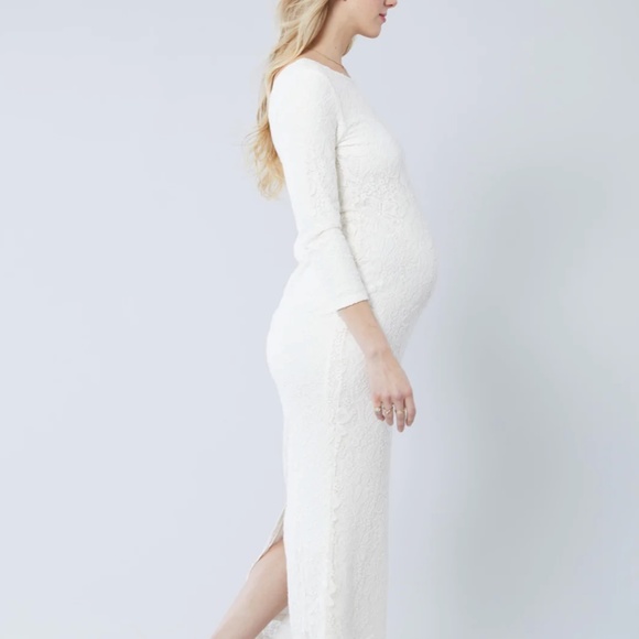 Ingrid & Isabel Dresses & Skirts - Ingrid & Isabel Lace Ballet Neck Maternity Column Dress - Cream/Medium